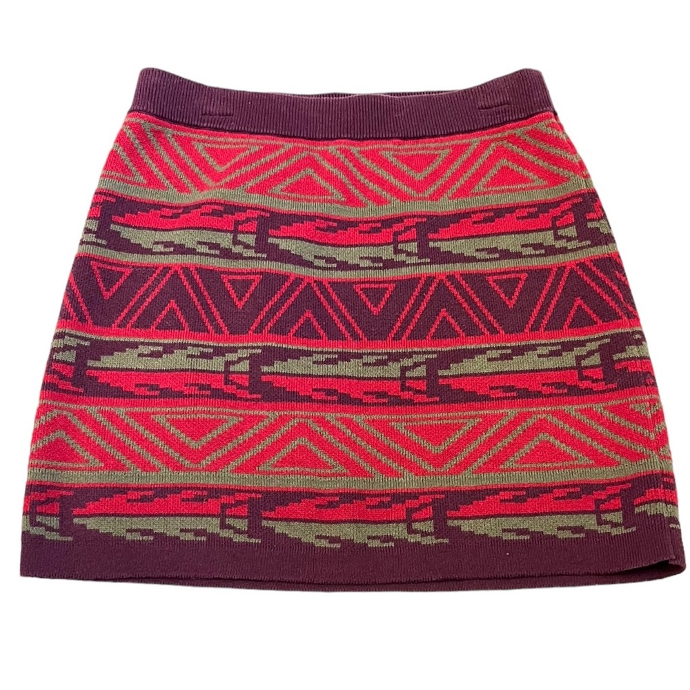Peek Girls Tribal Print Skirt Red, Green & Maroon Size 12